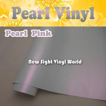 Premium Satin Roz Pearl Masina Folie Roz cu Perla Alba de Vinil Aer Liber Bule Masina Ambalaj Dimensiune:1.52*20 M/Rola (5ft x 65ft)