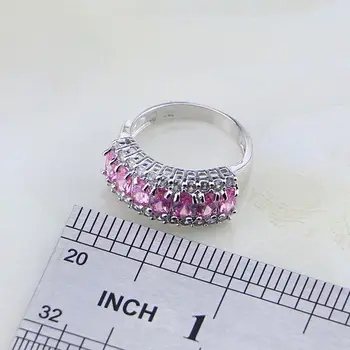 Prețioase Drăguț Roz Cubic Zirconia Albe CZ Argint 925 Inel Pentru Femei Nuntă/Logodnă/Petrecere/Cadouri Inel