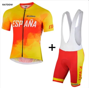 RATDDW Brand de Oameni Spania Național de Ciclism Jersey maneci Scurte Biciclete Biciclete Ciclism jersey ropa ciclismo Maillot Ciclismo Sportwear