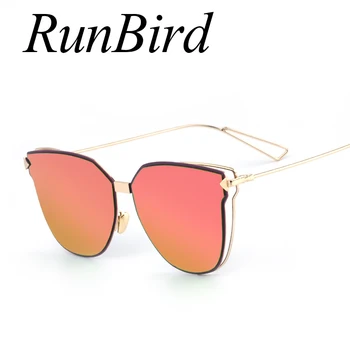 RunBird Ochi de Pisica ochelari de Soare Femei Săgeată Forme de Brand Designer de Ochelari de Soare pentru Femei 2018 Nou Colorat Lunette De Soleil 605R