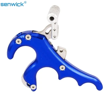 Senwick Brand LUP Albastru Culoare din Oțel Inoxidabil 1 buc 3 Degete de tir cu Arcul Etrier Presă pentru compusul Arc sport în aer liber F