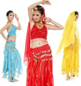 Sexy dans din buric, costume pentru femei dansatoare din buric haine indian dansatoare, costume costum indian de performanță îmbrăcăminte