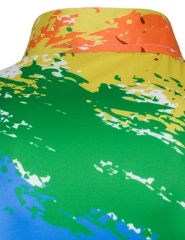 Stropi de Cerneală de Imprimare Tricou Barbati 2017 Brand Nou Maneca Lunga Barbati Tricouri Rochie Casual Slim Fit Camasa Homme 3D de Imprimare Tricou Alb Barbati