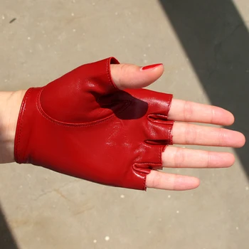 Svadilfari NOUA Moda Încheietura mâinii Jumătate Degetul Mănuși Unisex pentru Adulti Degete Manusi din Piele de Capra piele de Miel Mănuși