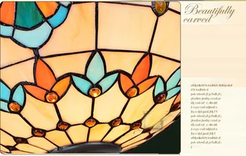 Tiffany Baroc Vitralii Suspendat E27 corp de Iluminat 110-240V Lanț Pandantiv lumini Lămpi de Iluminat pentru Acasă Salon, Sala de Mese