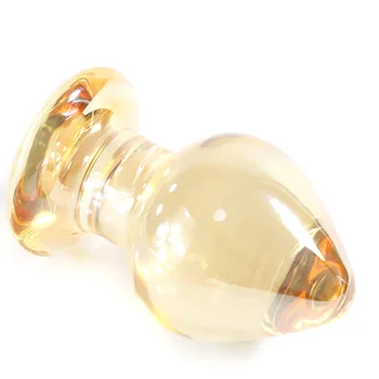 Top Aur solid sex anal jucării de sticlă anal plug jucarii sexuale pentru barbati gay sticlă, dop de fund de mare anal plug produse Erotice