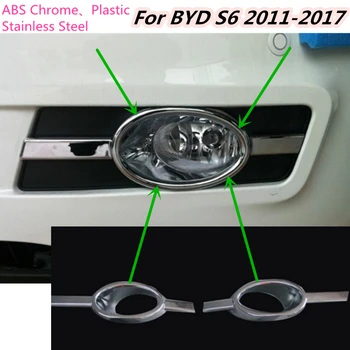 Top pentru BYD S6 2011 2012 2013 2016 2017 masina fața capului de ceață lampa de Lumina detector de cadru stick-ABS cromat capac trim 2 buc