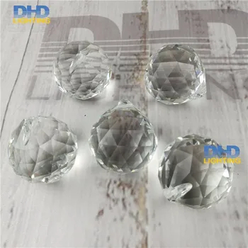 Transport gratuit 5pcs/lot K9 D40mm clar de sticlă rotund mingea de cristal pentru candelabru sau perdeaua ușii pentru decor acasă
