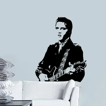 Transport gratuit Elvis Presley Chitara Detașabil Vinil Decal Artă Murală Home Decor Autocolant Perete KW-89