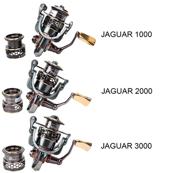 Trulinoya Jaguar Filare Pescuit Rolă 1000 2000 3000 Dublu Bobina de Metal Crap Roata de Pescuit 10BB 5.2:1