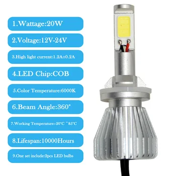 Universal cu LED-uri Auto Bec Far 880/881 H8/H9/H11 9005/H10 H1 H3 H7 9003/H4 9006 COB LED 40W 2000LM 6000K Mini Auto Lumina de Ceață