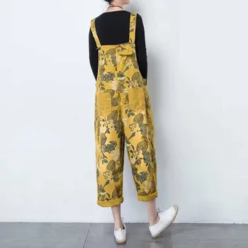 Vara Plus Dimensiune Pantaloni Largi Pentru Femei De Moda Lungime De Glezna Rupt Gaura De Imprimare Codrin Salopete
