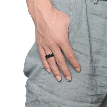 Vnox Gratuit Gravare Nume Pătrat Elegant Forma de Inel pentru Barbati Personalizate Informații Personalizate de sex Masculin Bijuterii din Oțel Inoxidabil #9 10 11 12