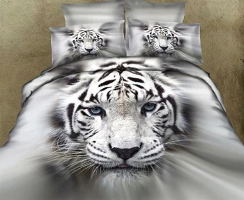 Vânzare fierbinte bumbac 3D animal leopard crescut de tigru, lup, leu de lenjerie de pat lenjerie de pat set de lenjerie de pat carpetă acopere seturi de lenjerie de pat set