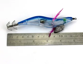 Vânzare mare 5pcs Noi Creveți Pescuit momeli Artificiale Electronice Calmar Dispozitive de fixare din Lemn de Lumină Abordează Duce Capul Calmar Momeli 12.8 cm 29g