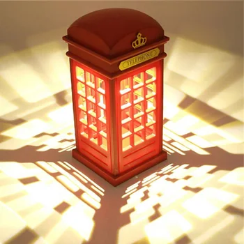 Vânzarea de Economisire a Energiei Retro Londra Cabină Telefonică Lumina de Noapte USB Baterie cu Dublă Utilizare LED Lampă Noptieră