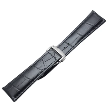 Watchbands 20mm 22mm Autentic Ceas Bandă de Piele Maro Negru Portocaliu Curea de Ceas de Înlocuire a Curelei de accesorii Metalice din Oțel Cataramă