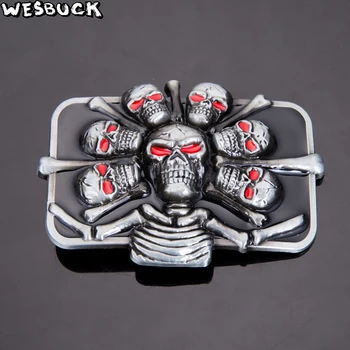 WesBuck Brand Persoană Oase Craniu de Metal Catarame pentru Om Unisex Rece de Vest Catarama Cowboy Paracord Catarama de Lux Hebilla