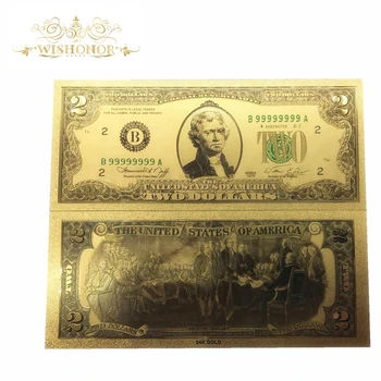 Wishonor cel Mai bun preț Pentru Culoare statele UNITE ale americii Aur Bancnote de 1 Dolar Bancnotelor în Aur de 24k Bani de Hârtie Pentru Colectarea