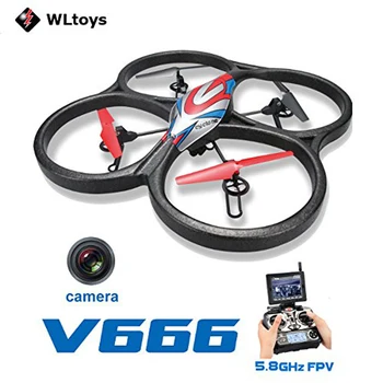 WLtoys V666 4-CH 360 Răstoarnă 2.4 GHz Radio Control RC Quadcopter cu 6 Axe Gyro 720P Camera FPV Monitor RTF