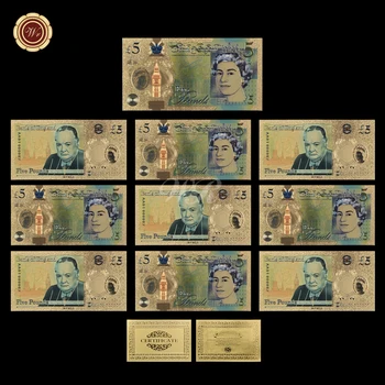WR Acasă Accesoriu Nou 5 Kg Colorat Aur a Bancnotelor 24k Placat cu Aur 999.9 Bani Falși Elisabeta a II-a Comemorative Meșteșugurilor de Artă
