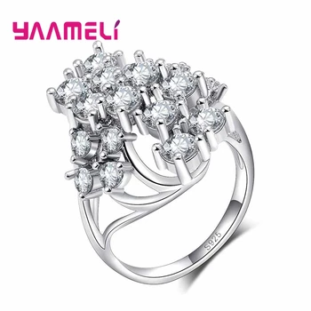 YAAMELI Nou Design de Argint 925 de Bijuterii de Moda AAA Zircon Cristal Inele Promisiune pentru Femei Fete Petrecere de Nunta