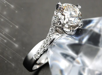 YINHED Elegant Feminin Inel de Logodna Original 925 de Bijuterii de Argint 6mm Zirconiu CZ Diamant Inele de Nunta pentru Femei ZR359