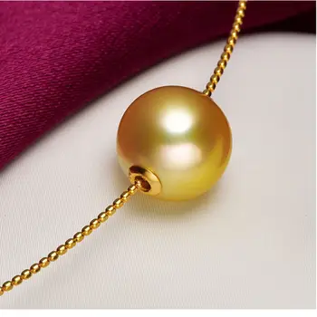 [YS] Pearl Bijuterii Aur Galben 18K Lanț Tahitian/ South Sea Pearl Colier