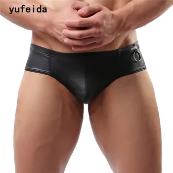 YUFEIDA Sexy Bărbați Boxer din Piele PU pentru Bărbați Lenjerie de corp Fabrică, en-Gros Boxeri Brand pantaloni Scurți Elastice Elastice Îmbrăcăminte pentru Bărbați
