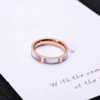 YUN ORA Nouă Sosire a Crescut de Aur de Culoare Roz Elegant Shell Ring Pentru Femeie Cadou de Petrecere Bijuterii din Oțel Inoxidabil de Calitate Superioară Niciodată nu se Estompeze