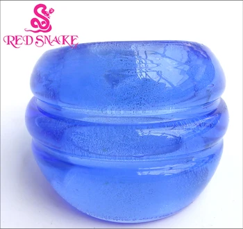ȘARPE ROȘU de Moda Inel Handmade Albastru cu Umflatura de Design din Sticlă de Murano, Inele