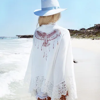 Șifon Plajă acoperi Croșetat Femei Beachwear de costume de Baie de Acoperire-up Costume de baie Acoperi până Rochie de Plaja halat plage Plaja Pareos