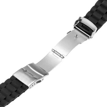 18mm Silicon Cauciuc Watchband + Adaptoare pentru Samsung Gear Fit 2 SM-R360 din Oțel Inoxidabil Incuietoare de Trupa Ceas Curea Rasina Bratara