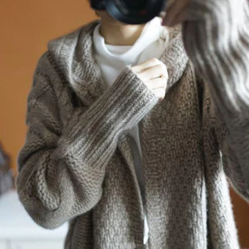 2017 pulover de cașmir pulover femei cu gluga cardigan lung cashmere cardigan gros vrac femei palton