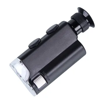 Fierbinte!Mini Microscop Portabil de Buzunar 200X~240X Portabile Lampă cu LED-uri de Lumină Lupă Zoom Lupa Lupa lupa