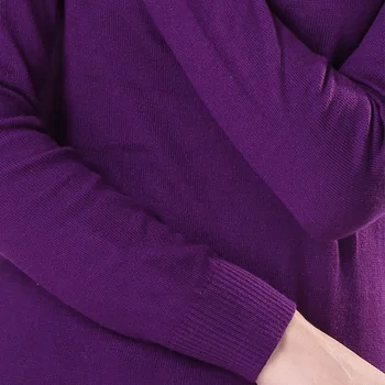 Sparsil Femei De Iarnă Culori Solide Cașmir Cașmir Pulover Lung De Toamna Moda Femei V-Neck Tricotaje, Pulover De Crăciun