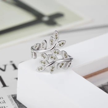 BORASI CZ Inel Argint 925 Geometrice de Forma de Frunze Cu Zircon Pentru Femei Inel de Nunta Petrecere Cadou Elegant Moda Bijuterii