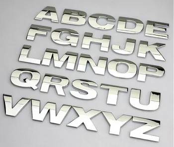 Calitate de Top 3D Personalizate de metal engleză Scrisoare emblema Digitale Figura Numărul Chrome DIY Masina cuvânt Insigna Logo-ul Auto Autocolante