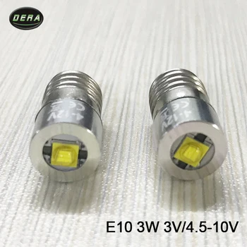 E10 3w 3watt 4v la 12V, 9v 10v 6v 4.5 v lanterna led-uri bec de lanterna pentru lumini de conducere și lampă de cap transport gratuit