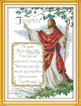 Isus Creștin Mascota flori amprenta Decor numărat print pe pânză DMC 11CT 14CT kit Cruce Cusatura broderie manual Seturi