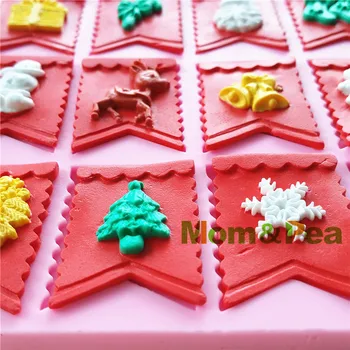 Mama&Mazare 0903 Transport Gratuit Legate de Crăciun în Formă de Mucegai Silicon Decorare Tort Fondant Tort 3D Mucegai de Calitate Alimentară
