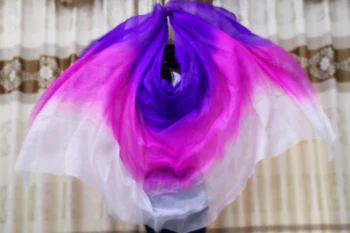 Matase de Performanță Etapă Imbracaminte Accesorii Tie Dye Textură Ușoară Voal Șaluri Belly Dance Voaluri purpuriu trandafir alb