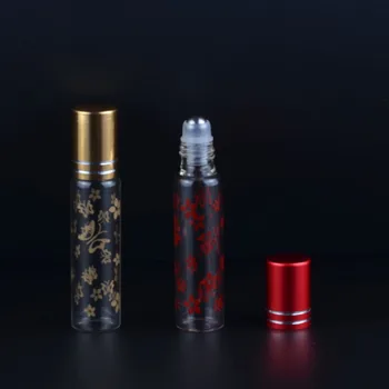 MUB - 100Pieces/Lot 10ml Oțel Roll-on Goale Ulei Esențial Caz Portabil Mini Parfum Flacon de Sticlă Cu Fluture de Imprimare
