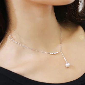 ABS perla pandantiv de argint de aur de culoare lanț colier de femei coreene drama de TELEVIZIUNE star cravată coliere/bizuteria/guler perlas/fraier