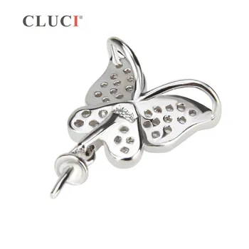 CLUCI argint 925 pandantiv accesorii, stralucitoare Fluture de montare de design pentru femei colier bijuterii
