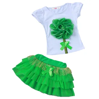 LZH Fete Îmbrăcăminte Set 2018 Vara Haine Copii Fete de Flori tricou+ Fusta 2 buc Set Haine Fete Costume Sportive pentru Copii Haine
