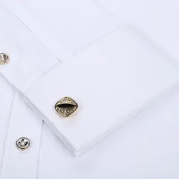 BIANYILONG Brand Franța Buton Formale Rochie, Tricouri cu Maneca Lunga Regular Croitorie Solid Tuxedo Bărbați Tricou de Culoare Solidă/cu Dungi