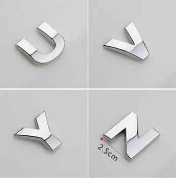 Calitate de Top 3D Personalizate de metal engleză Scrisoare emblema Digitale Figura Numărul Chrome DIY Masina cuvânt Insigna Logo-ul Auto Autocolante