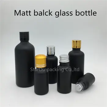 De înaltă calitate 10 ml 15 ml 20 ml 30 ml 50 ml 100 ml Negru Mat Flacon de Sticlă cu capac de aluminiu dop de sticla de Parfum