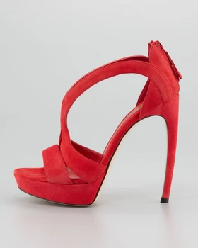Intenția inițială de Nouă Femei Elegante Sandale 2016 Elegant Tocuri Subtiri de Mare Pompe Roșu Portocaliu Înaltă qulity Pantofi Femei Plus Dimensiune